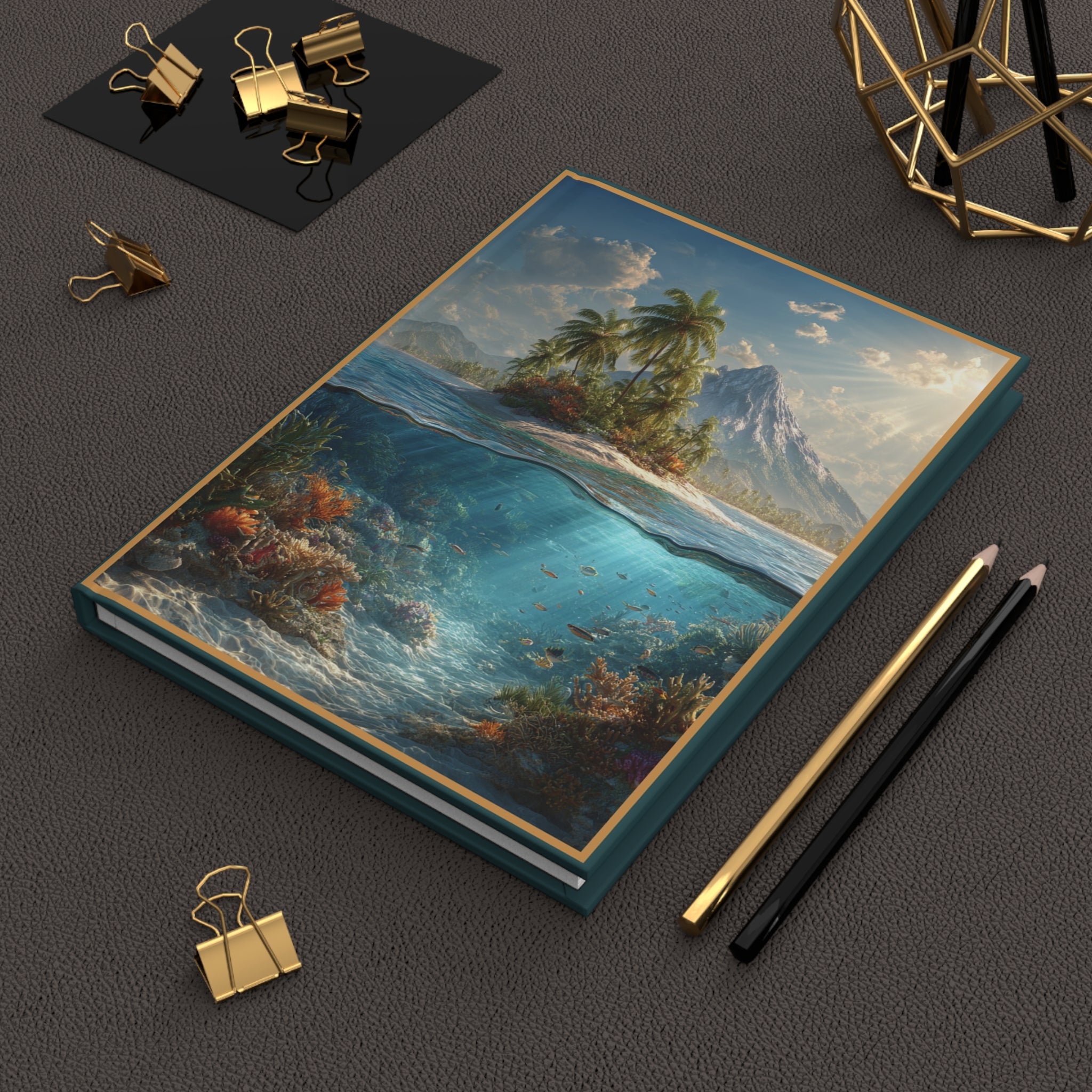 Island Escape Hardcover Journal — Underwater & Tropical Paradise Notebook
