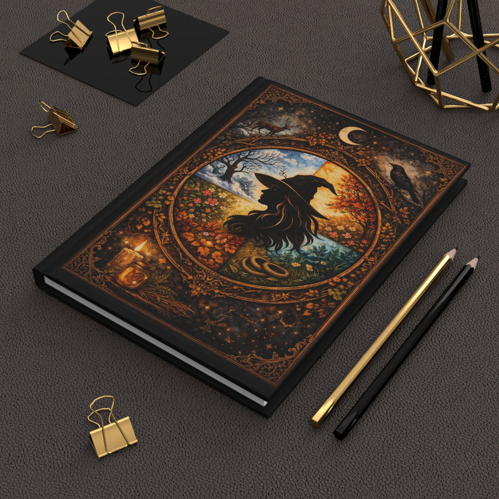 Witch Seasons Hardcover Journal — Four Seasons Witchcraft Notebook