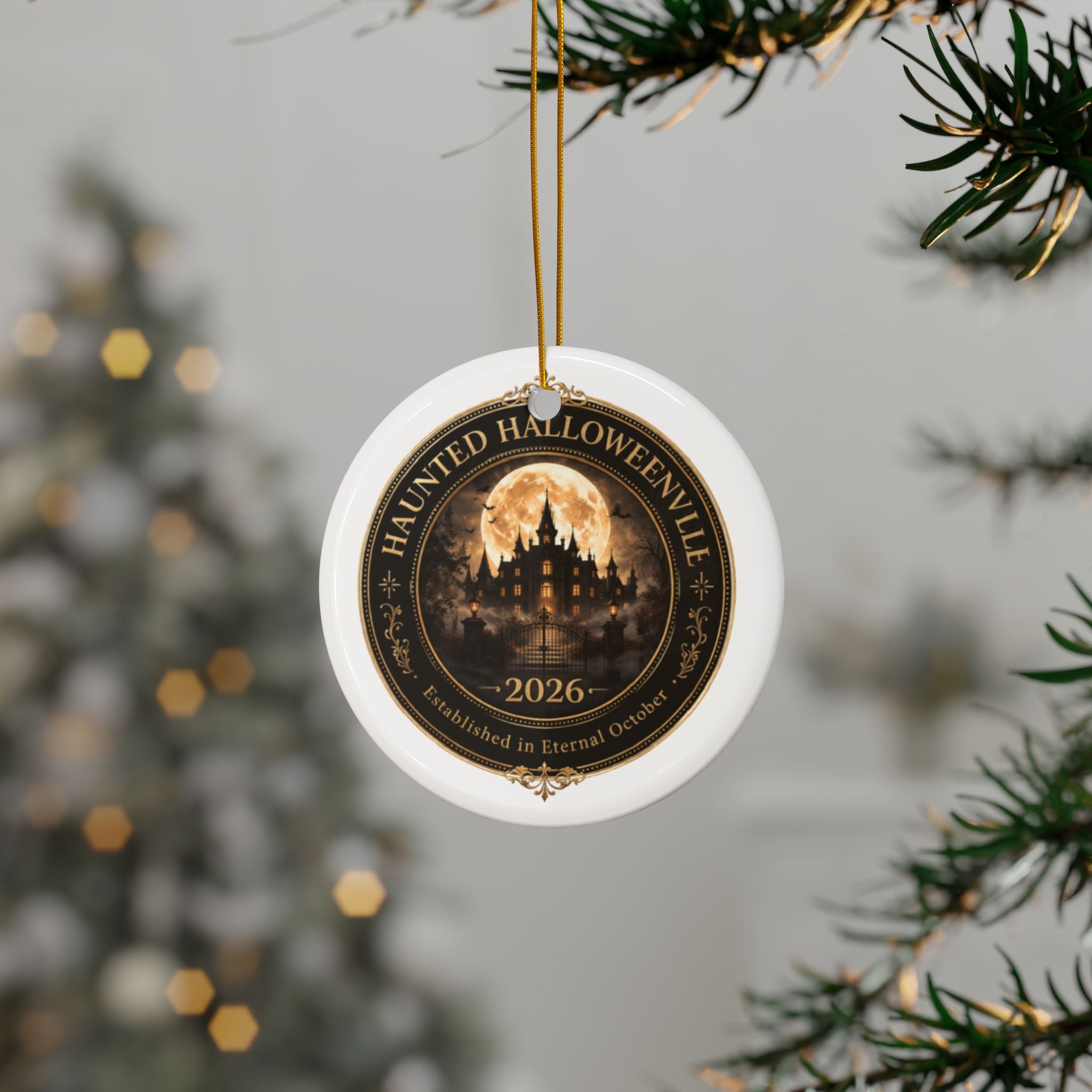 Haunted Halloweenville 2026 Ceramic Ornament