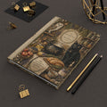 Witch's Kitchen Hardcover Journal — Black Cat & Owl Grimoire Notebook