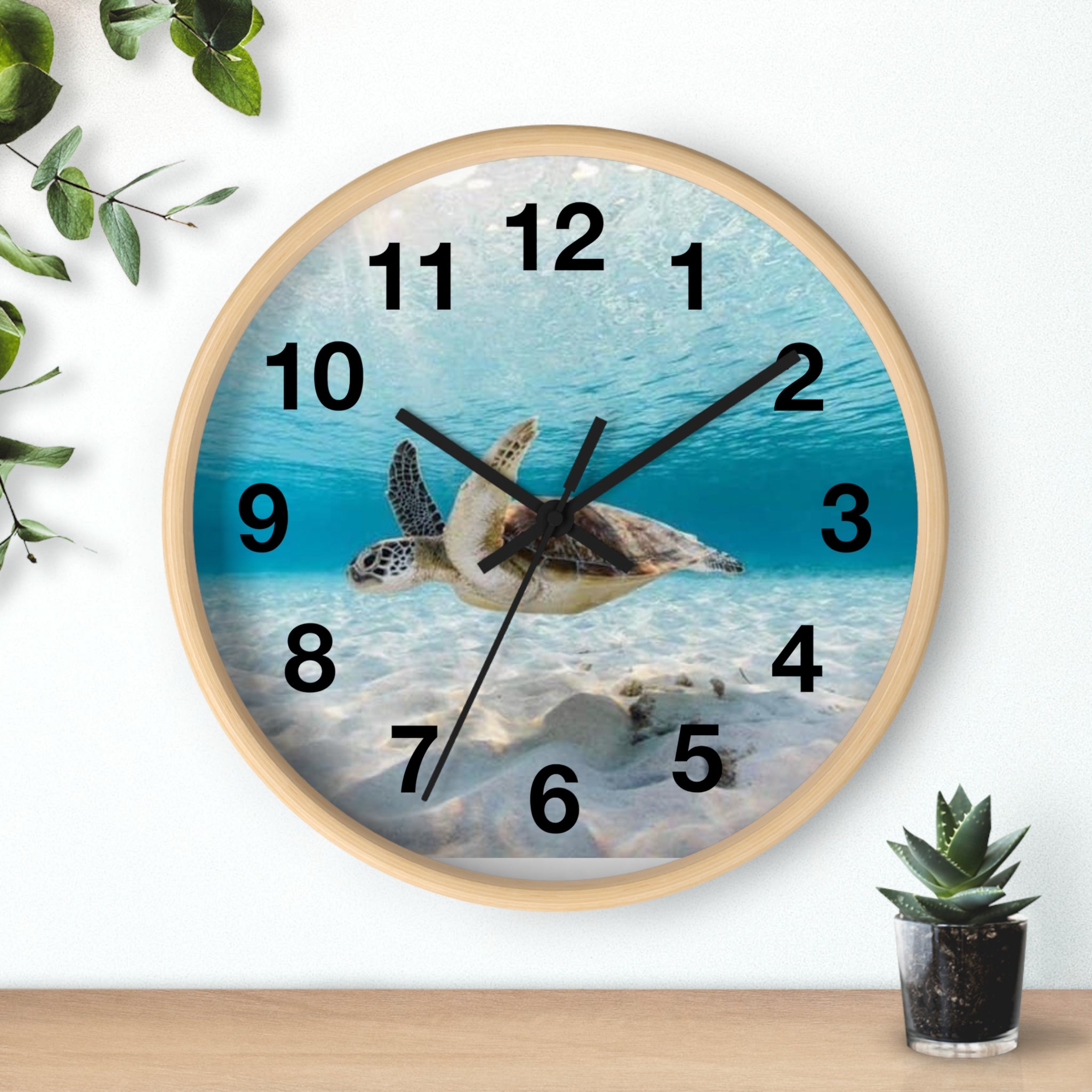 Sea Turtle Wall Clock — Coastal Ocean Decor Clock for Beach Lovers