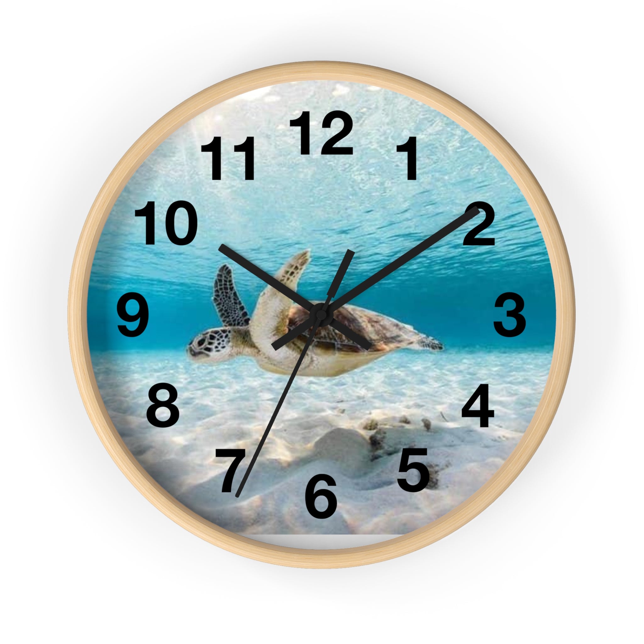 Sea Turtle Wall Clock — Coastal Ocean Decor Clock for Beach Lovers
