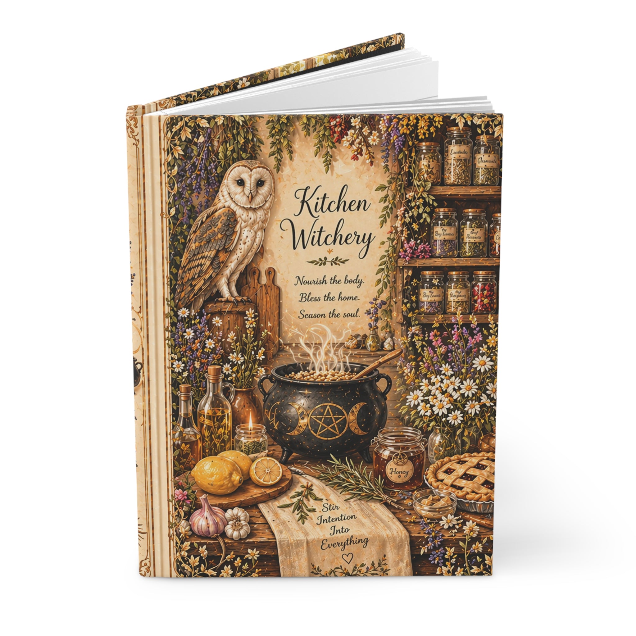 Kitchen Witchery Journal — Hardcover Recipe & Spellbook Notebook