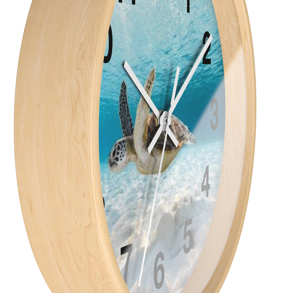 Sea Turtle Wall Clock — Coastal Ocean Decor Clock for Beach Lovers