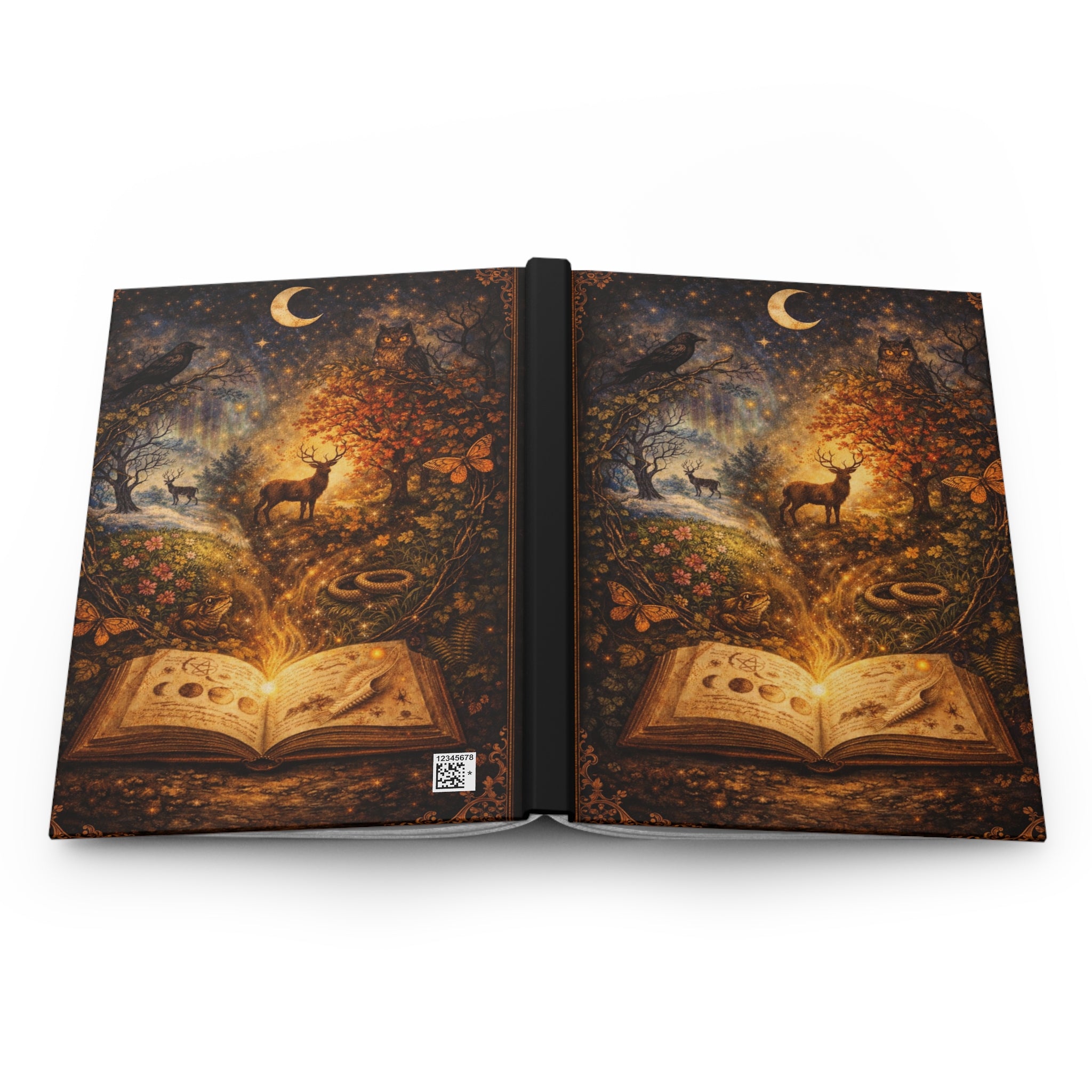 Hardcover Journal — Enchanted Forest Spellbook Notebook