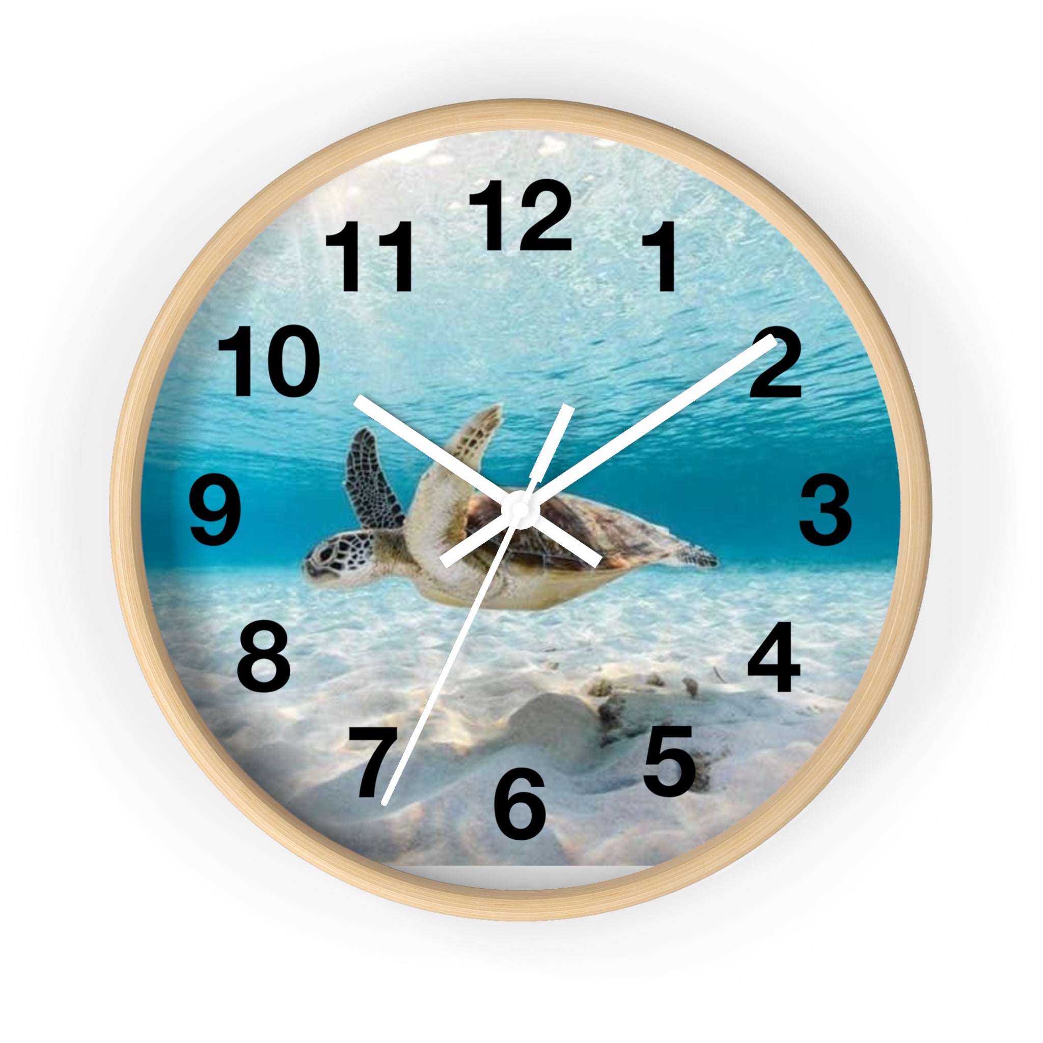 Sea Turtle Wall Clock — Coastal Ocean Decor Clock for Beach Lovers