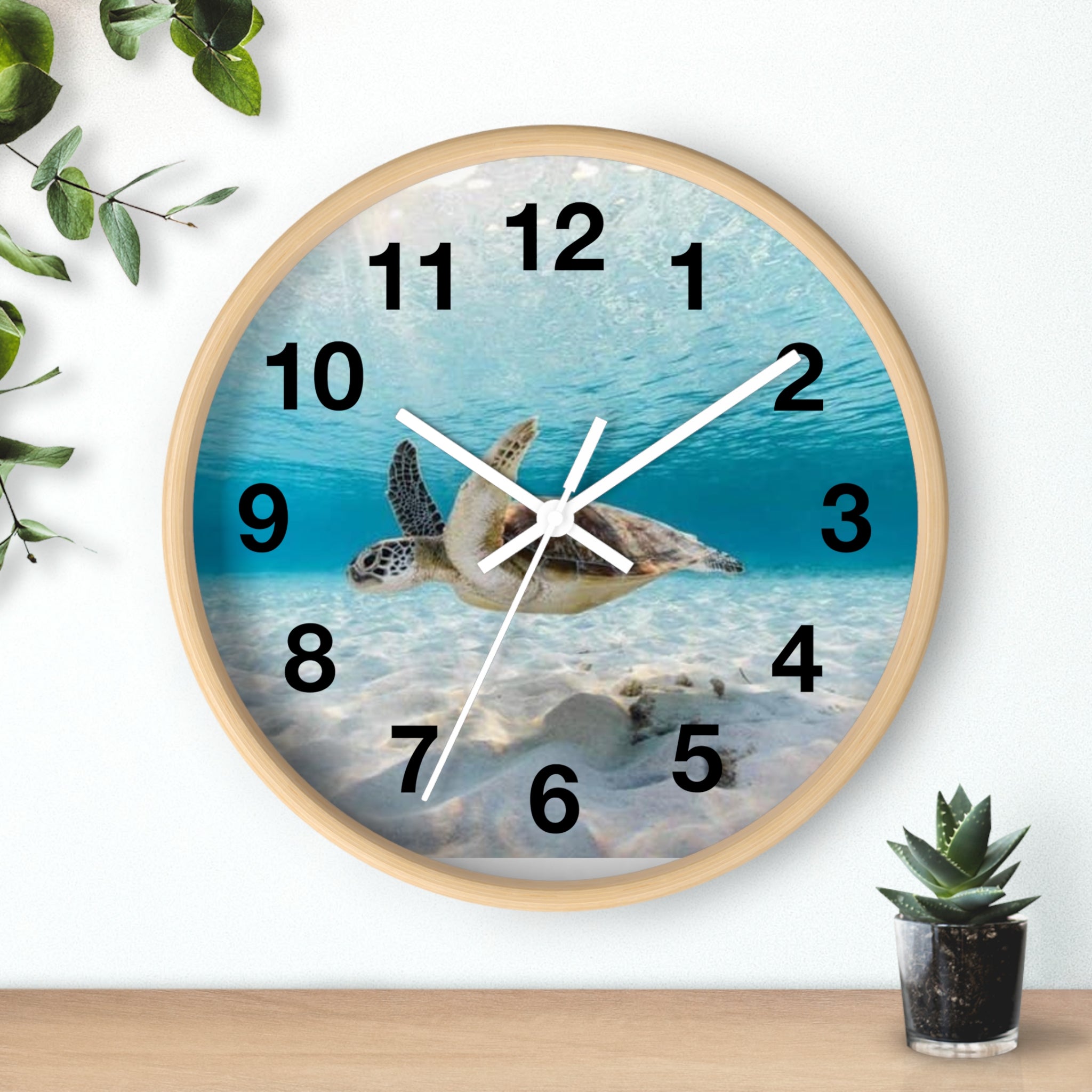 Sea Turtle Wall Clock — Coastal Ocean Decor Clock for Beach Lovers