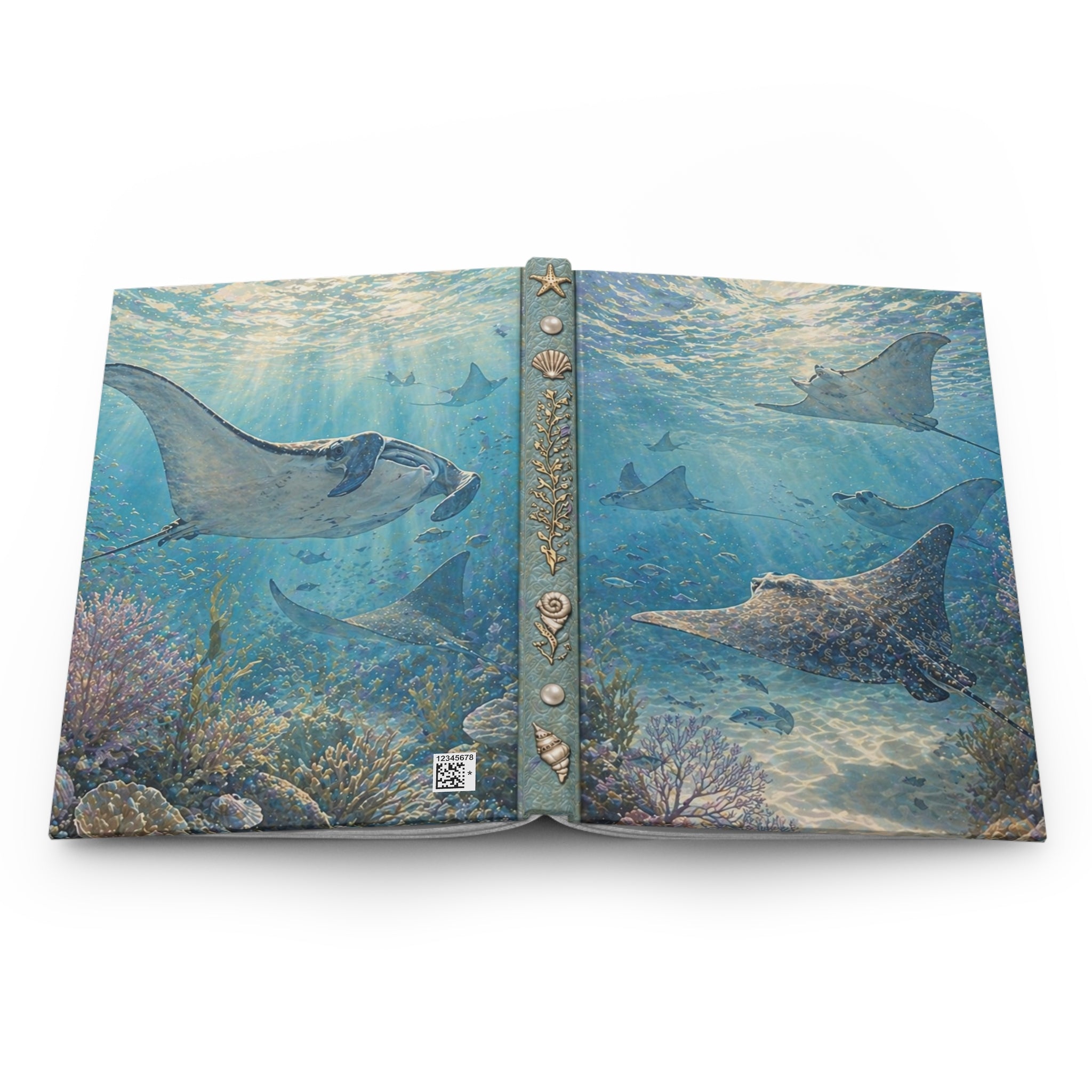 Manta Ray Hardcover Journal — Oceanic Underwater Notebook for Nature Lovers