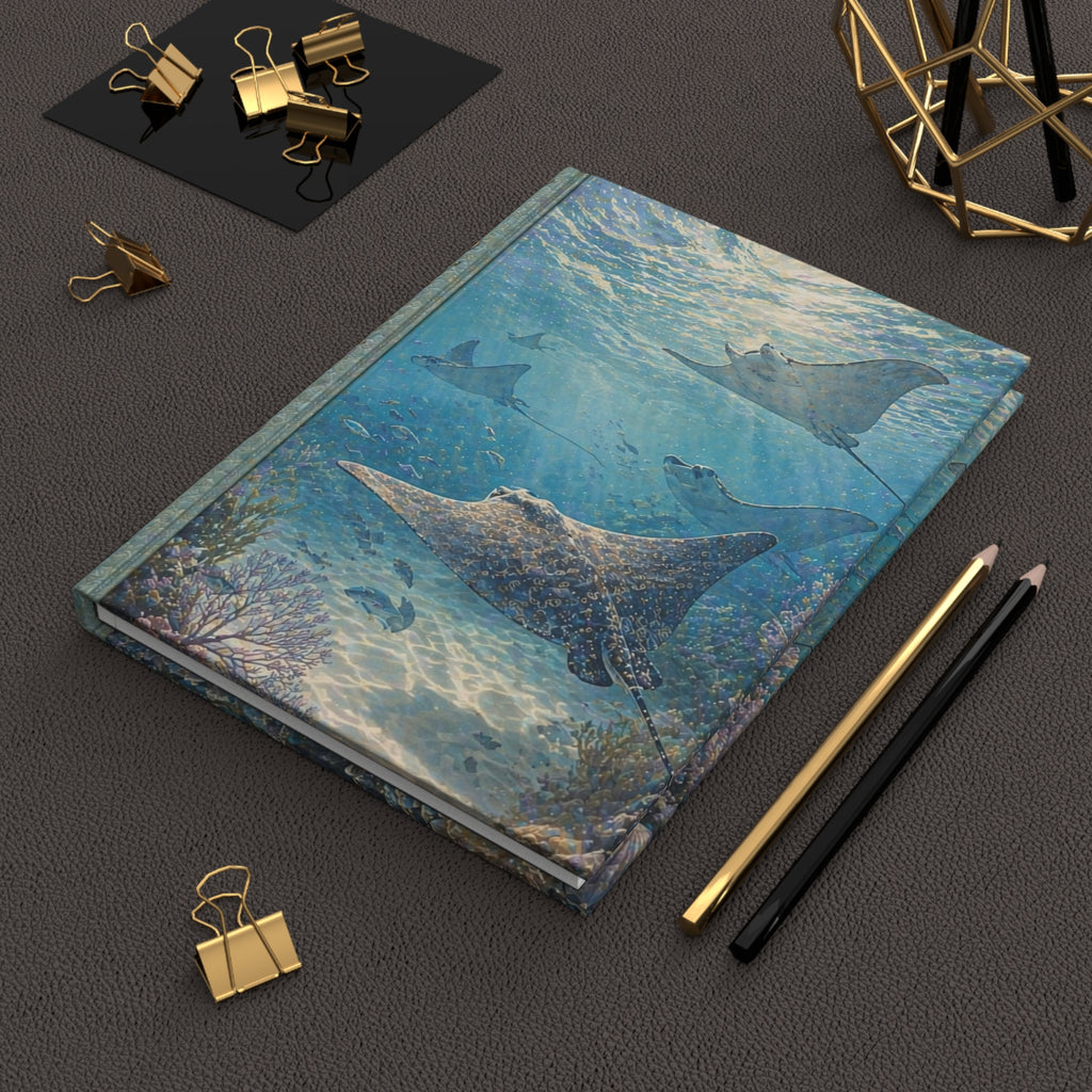 Manta Ray Hardcover Journal — Oceanic Underwater Notebook for Nature Lovers