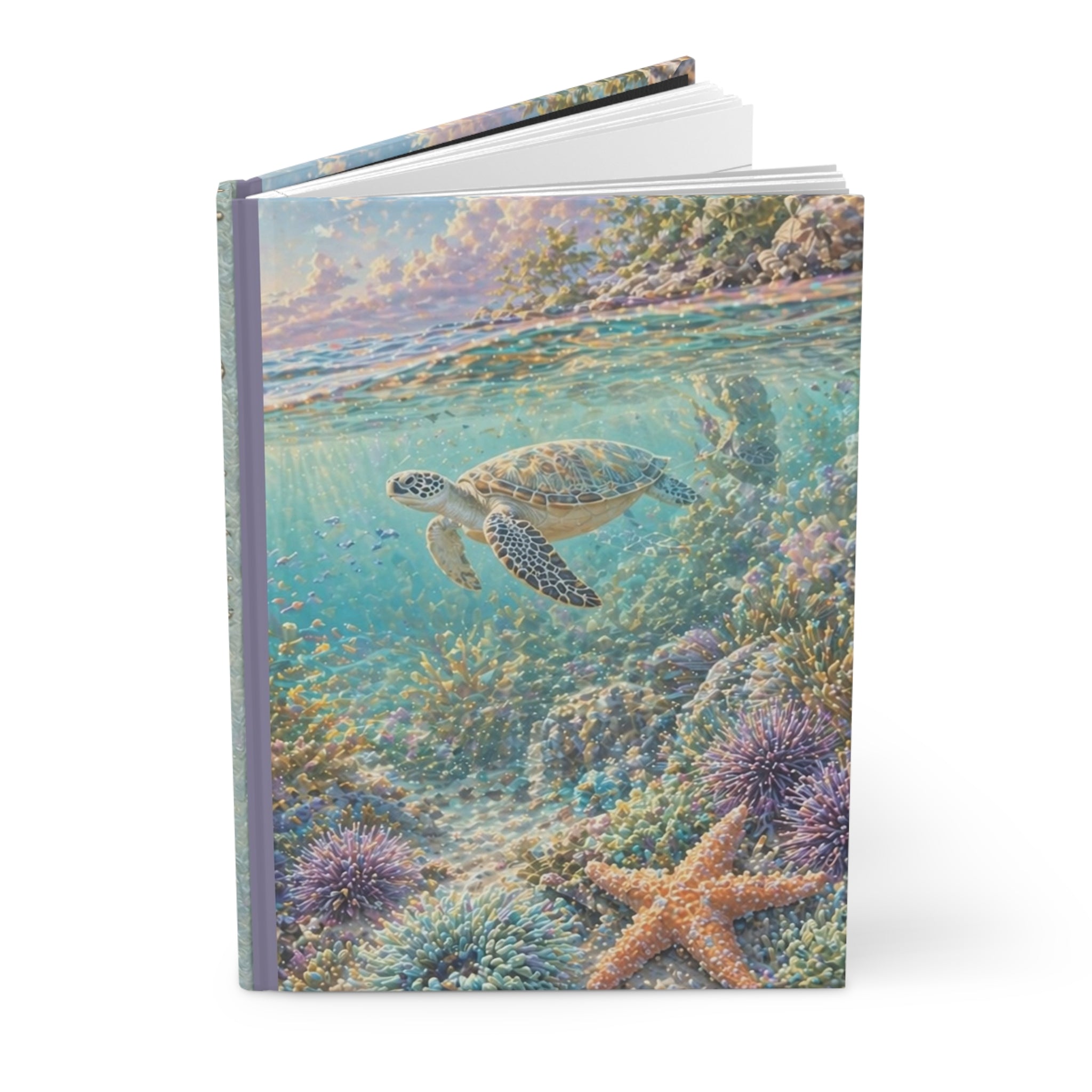 Underwater Sea Turtle Hardcover Journal — Ocean Coral Reef Notebook for Nature Lovers